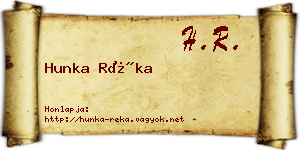 Hunka Réka névjegykártya